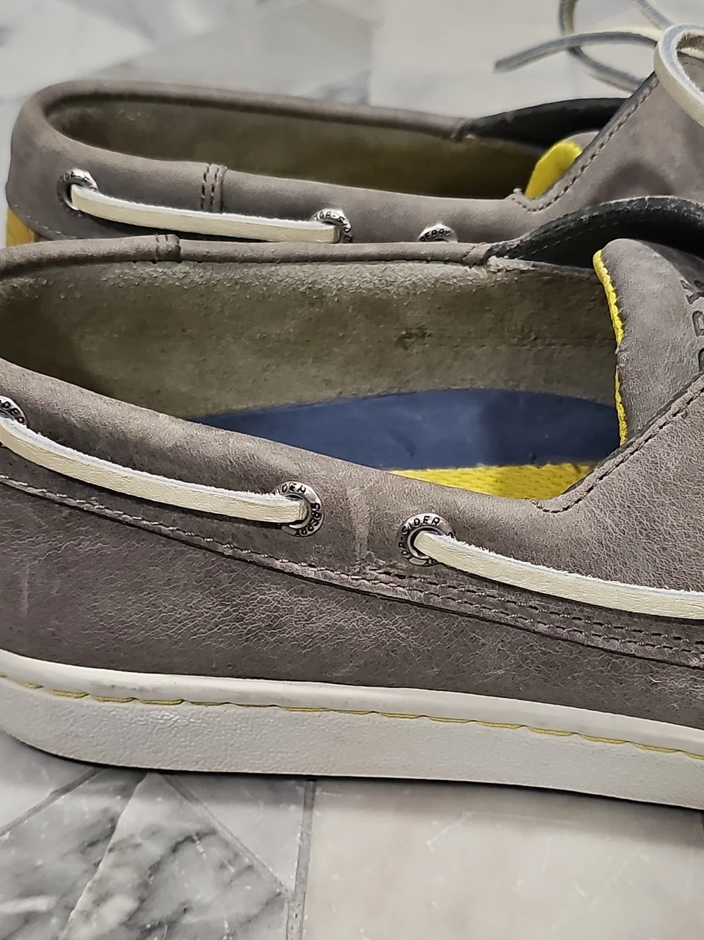 Sperry Cup Collection Men’s Gray Leather Topsiders Size 10.5